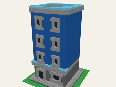 Blue apartments brick model