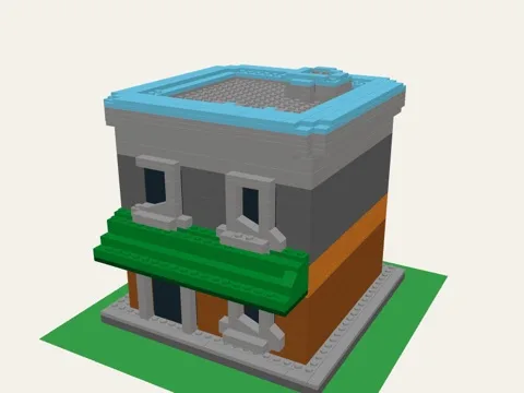 Café with awning brick model