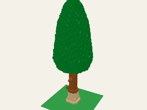 Round tree brick model