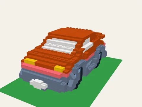 Red sports car brick model