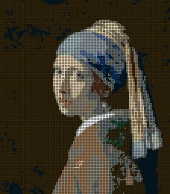 Girl with a Pearl Earring brick mosaic