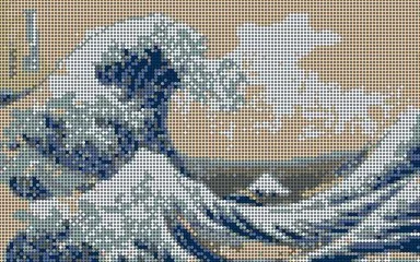 The Great Wave brick mosaic